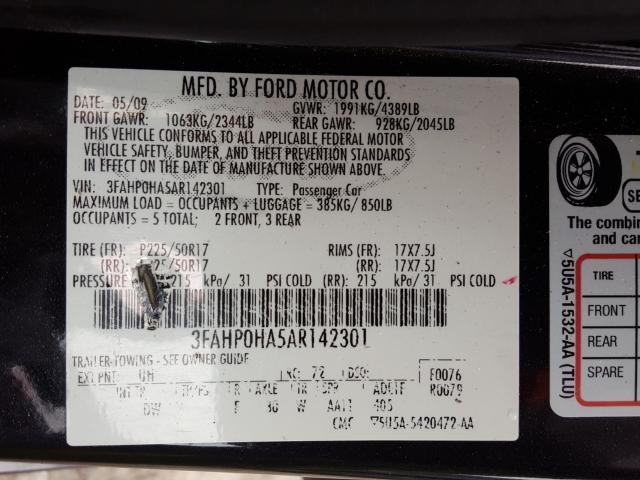 Photo 9 VIN: 3FAHP0HA5AR142301 - FORD FUSION SE 