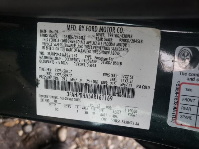 Photo 9 VIN: 3FAHP0HA5AR161169 - FORD FUSION 