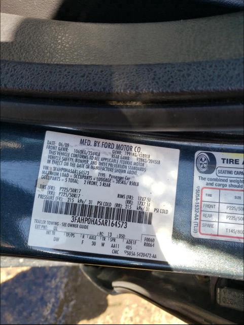 Photo 9 VIN: 3FAHP0HA5AR164573 - FORD FUSION SE 