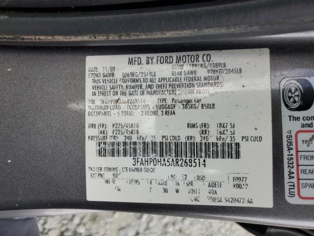 Photo 11 VIN: 3FAHP0HA5AR268514 - FORD FUSION SE 