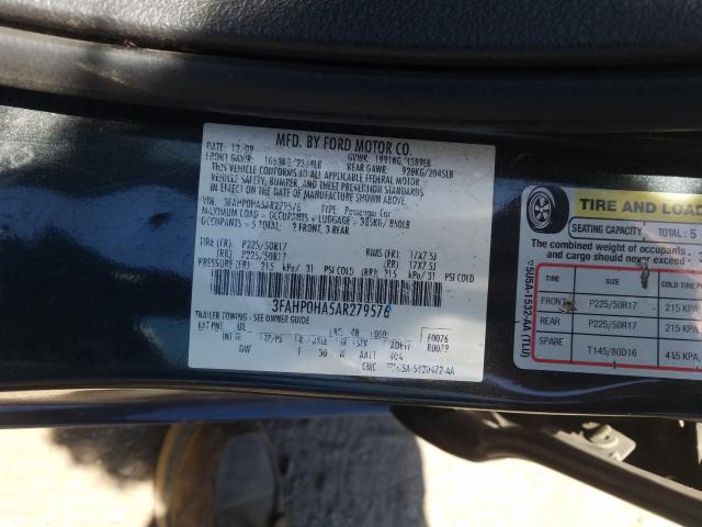 Photo 9 VIN: 3FAHP0HA5AR279576 - FORD FUSION SE 