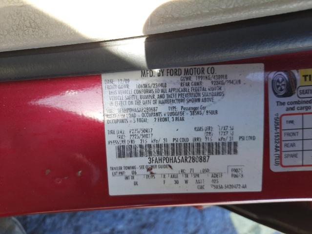 Photo 9 VIN: 3FAHP0HA5AR280887 - FORD FUSION SE 