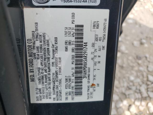 Photo 11 VIN: 3FAHP0HA5AR291744 - FORD FUSION SE 