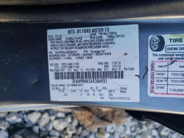 Photo 9 VIN: 3FAHP0HA5AR386921 - FORD FUSION SE 