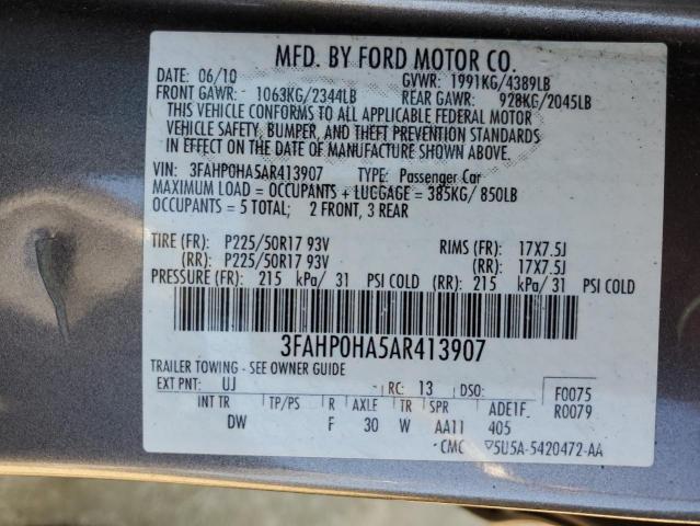 Photo 9 VIN: 3FAHP0HA5AR413907 - FORD FUSION 