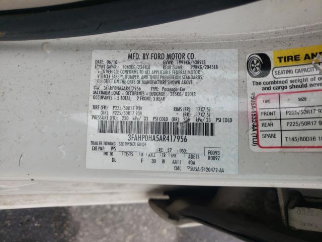 Photo 9 VIN: 3FAHP0HA5AR417956 - FORD FUSION SE 