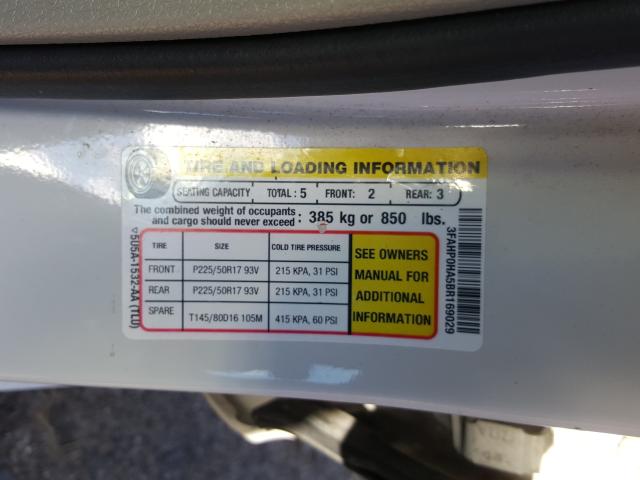 Photo 9 VIN: 3FAHP0HA5BR169029 - FORD FUSION SE 