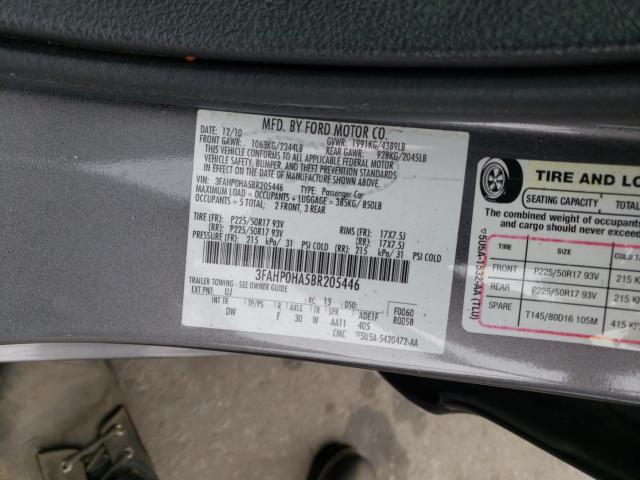 Photo 9 VIN: 3FAHP0HA5BR205446 - FORD FUSION SE 