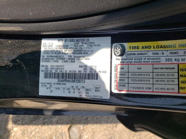 Photo 9 VIN: 3FAHP0HA5BR220755 - FORD FUSION SE 