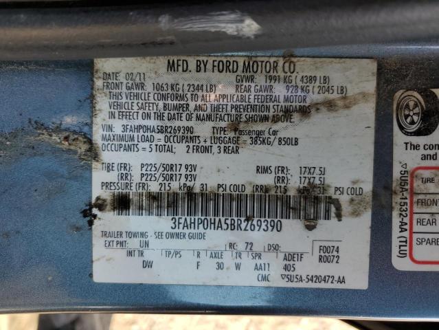 Photo 11 VIN: 3FAHP0HA5BR269390 - FORD FUSION SE 