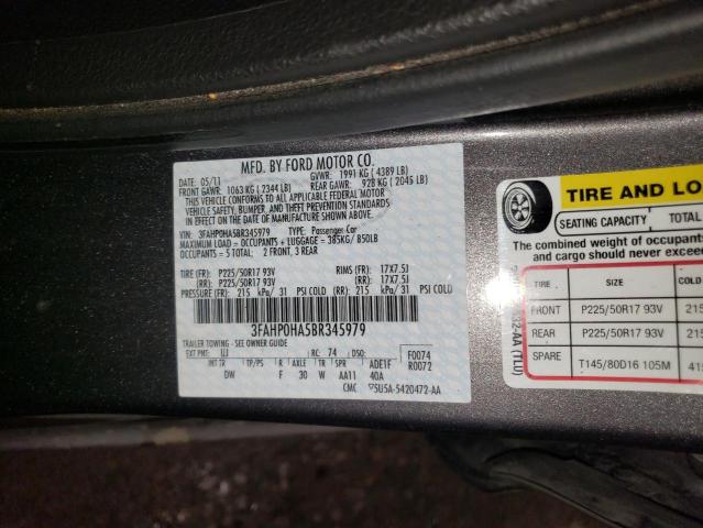 Photo 11 VIN: 3FAHP0HA5BR345979 - FORD FUSION 