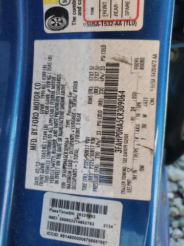 Photo 11 VIN: 3FAHP0HA5CR309064 - FORD FUSION SE 