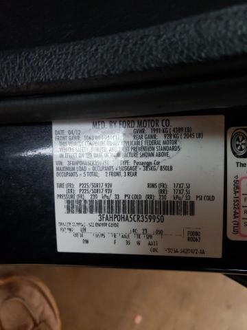 Photo 9 VIN: 3FAHP0HA5CR359950 - FORD FUSION SE 