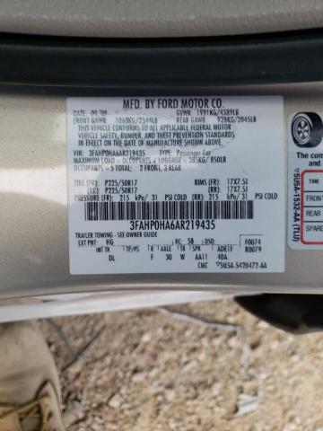 Photo 9 VIN: 3FAHP0HA6AR219435 - FORD FUSION SE 