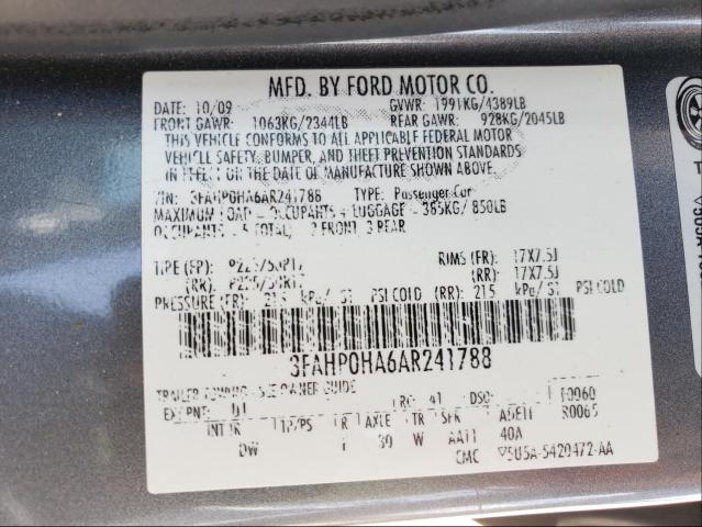 Photo 9 VIN: 3FAHP0HA6AR241788 - FORD FUSION SE 