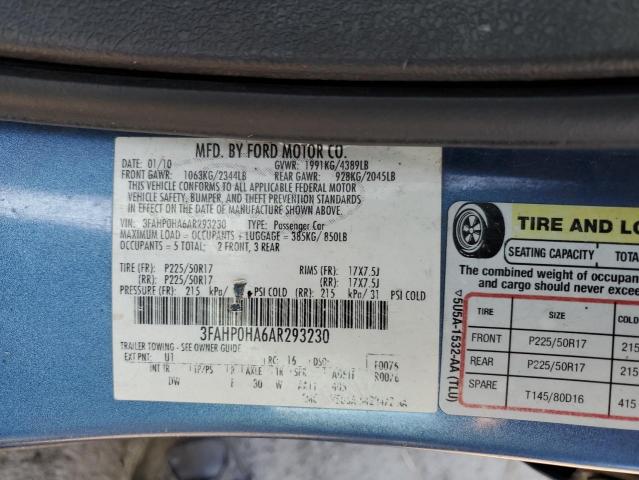 Photo 11 VIN: 3FAHP0HA6AR293230 - FORD FUSION 