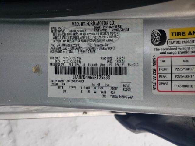 Photo 9 VIN: 3FAHP0HA6BR125833 - FORD FUSION SE 