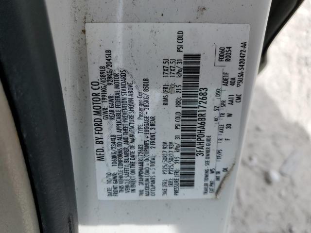 Photo 11 VIN: 3FAHP0HA6BR172683 - FORD FUSION 