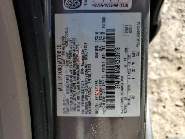 Photo 11 VIN: 3FAHP0HA6BR233918 - FORD FUSION 