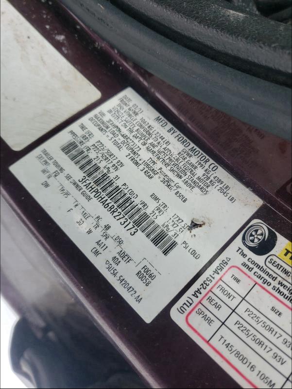 Photo 9 VIN: 3FAHP0HA6BR273173 - FORD FUSION SE 