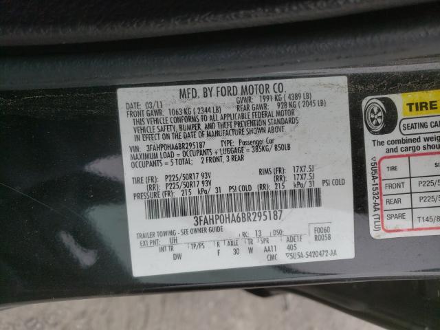 Photo 9 VIN: 3FAHP0HA6BR295187 - FORD FUSION SE 