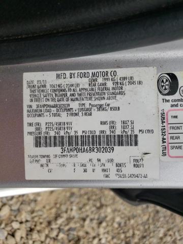 Photo 9 VIN: 3FAHP0HA6BR302039 - FORD FUSION SE 