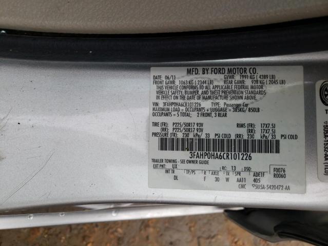 Photo 9 VIN: 3FAHP0HA6CR101226 - FORD FUSION SE 