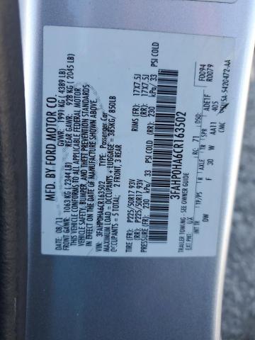 Photo 12 VIN: 3FAHP0HA6CR163502 - FORD FUSION 