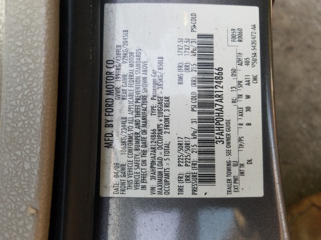 Photo 9 VIN: 3FAHP0HA7AR124866 - FORD FUSION SE 