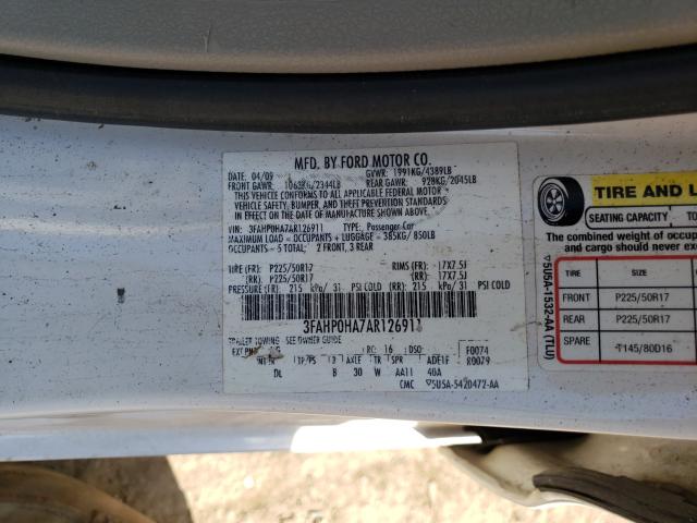 Photo 9 VIN: 3FAHP0HA7AR126911 - FORD FUSION SE 