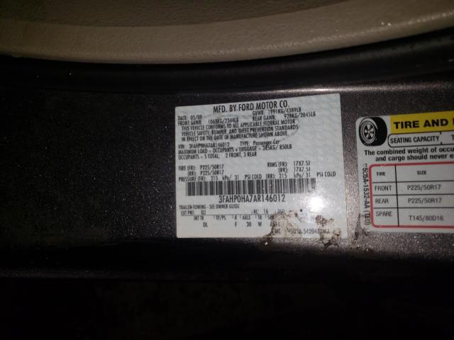 Photo 9 VIN: 3FAHP0HA7AR146012 - FORD FUSION SE 