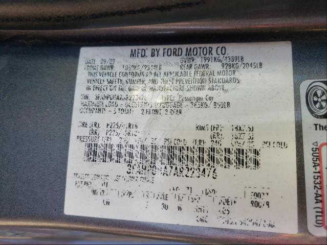 Photo 9 VIN: 3FAHP0HA7AR223476 - FORD FUSION SE 