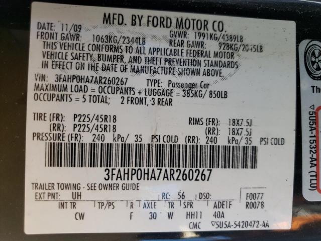 Photo 12 VIN: 3FAHP0HA7AR260267 - FORD FUSION SE 