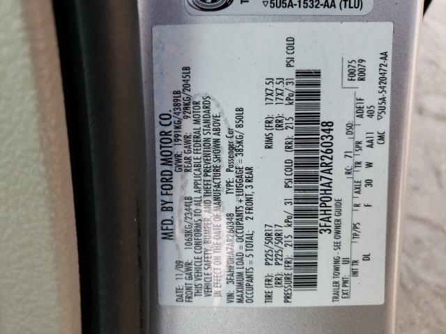 Photo 9 VIN: 3FAHP0HA7AR260348 - FORD FUSION SE 