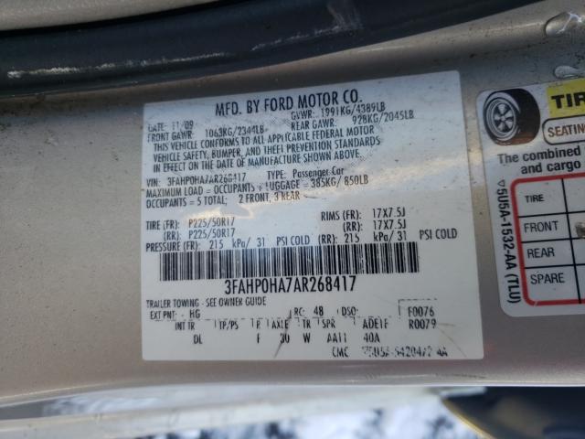 Photo 9 VIN: 3FAHP0HA7AR268417 - FORD FUSION SE 