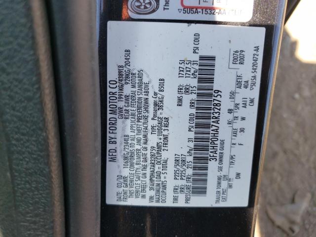 Photo 11 VIN: 3FAHP0HA7AR328759 - FORD FUSION SE 