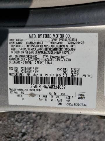 Photo 11 VIN: 3FAHP0HA7AR354052 - FORD FUSION SE 