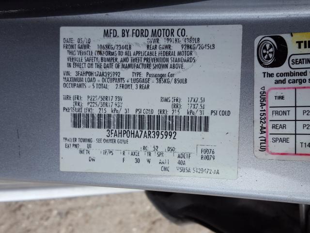 Photo 9 VIN: 3FAHP0HA7AR395992 - FORD FUSION SE 