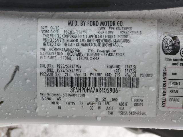 Photo 12 VIN: 3FAHP0HA7AR405906 - FORD FUSION 