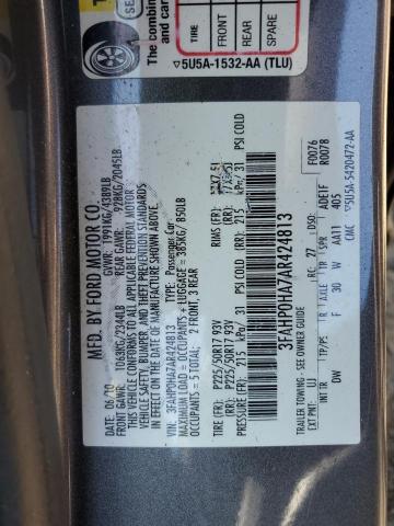 Photo 11 VIN: 3FAHP0HA7AR424813 - FORD FUSION SE 