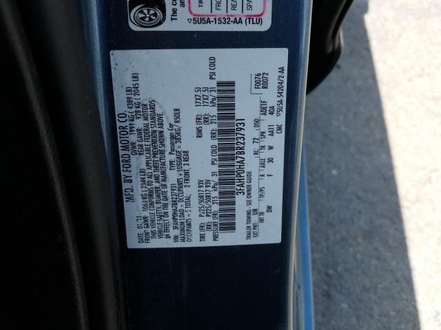 Photo 9 VIN: 3FAHP0HA7BR237931 - FORD FUSION SE 