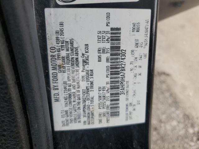 Photo 11 VIN: 3FAHP0HA7BR274302 - FORD FUSION SE 