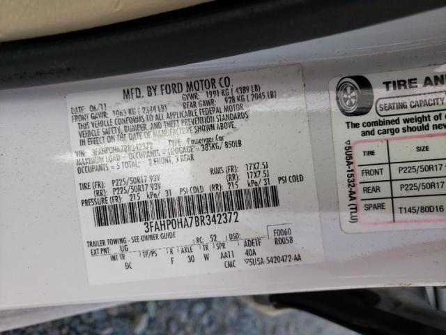 Photo 11 VIN: 3FAHP0HA7BR342372 - FORD FUSION SE 