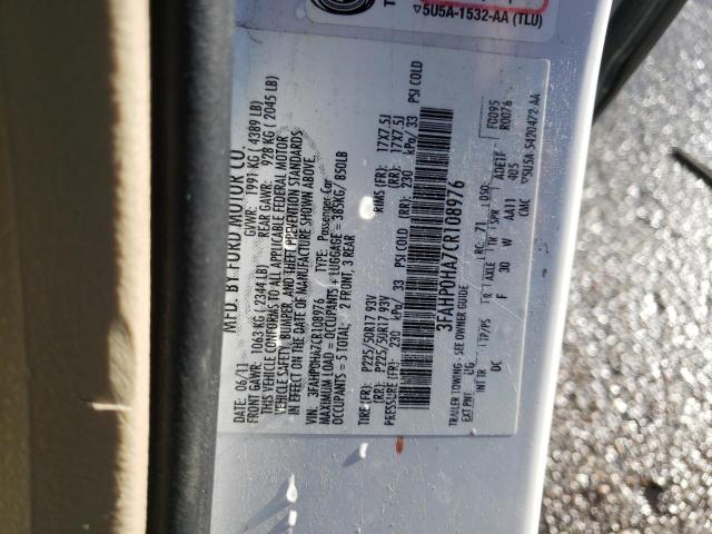 Photo 11 VIN: 3FAHP0HA7CR108976 - FORD FUSION SE 