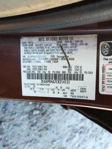 Photo 9 VIN: 3FAHP0HA7CR214151 - FORD FUSION SE 