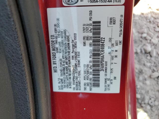 Photo 11 VIN: 3FAHP0HA7CR408422 - FORD FUSION SE 