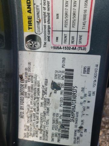 Photo 9 VIN: 3FAHP0HA7CR409375 - FORD FUSION SE 