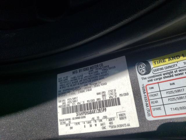 Photo 9 VIN: 3FAHP0HA8AR128599 - FORD FUSION 