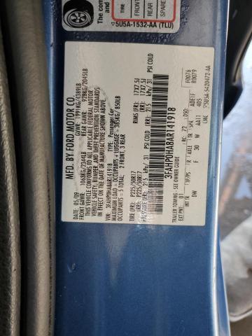 Photo 9 VIN: 3FAHP0HA8AR141918 - FORD FUSION SE 