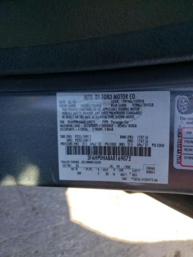 Photo 9 VIN: 3FAHP0HA8AR169072 - FORD FUSION SE 